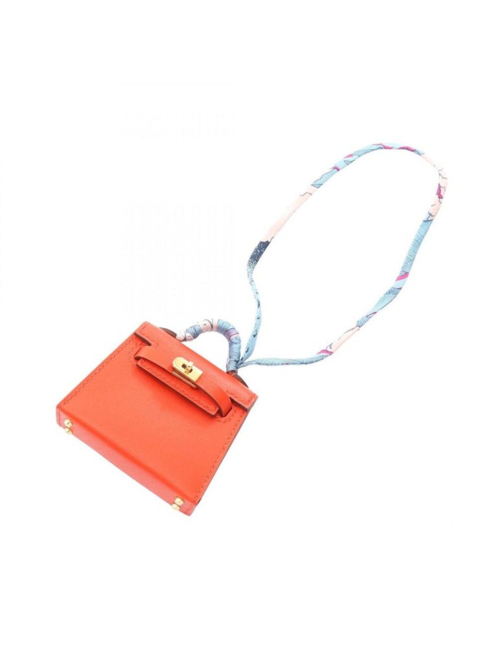 Hermes Charm Kelly Twilly Rose Jaipur Silk Necklace